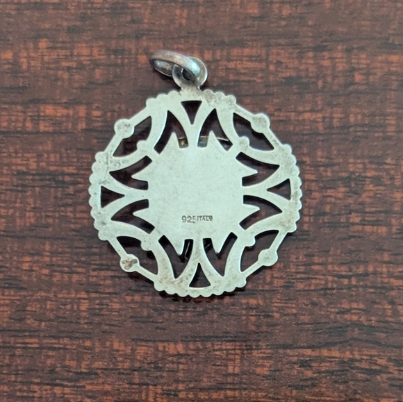 Nefertiti Egyptian Sterling Silver 925 Medallion Vintage Estate Pendent Necklace - Picture 5 of 6